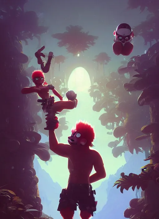 Prompt: Highly detailed portrait of Ape escape, Stephen Bliss, unreal engine, fantasy art by Greg Rutkowski, Loish, Rhads, ferdinand knab, Makoto Shinkai and Lois van baarle, ilya kuvshinov, rossdraws, Tom Bagshaw, alphonse mucha, global illumination, radiant light, detailed and intricate environment