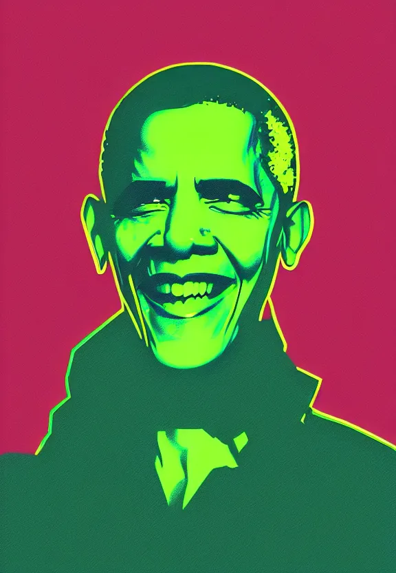 Prompt: Obama Hulk by Beeple with some Andy Warhol influence