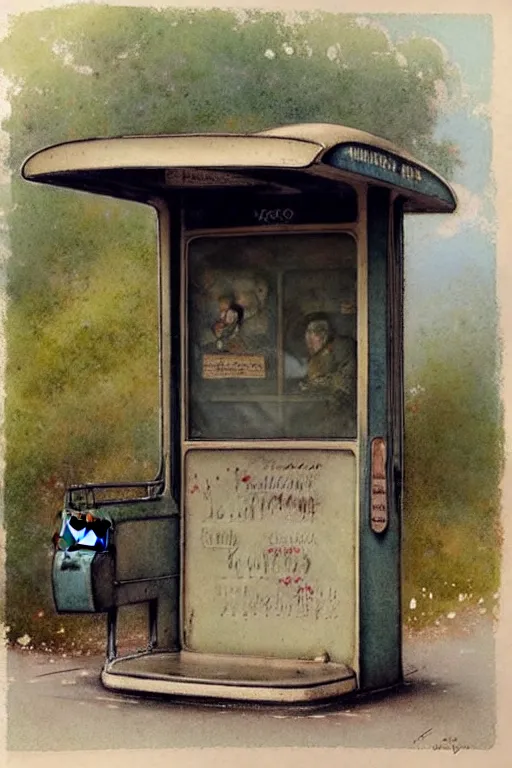 Image similar to (((((1950s bus stop . muted colors.))))) by Jean-Baptiste Monge !!!!!!!!!!!!!!!!!!!!!!!!!!!