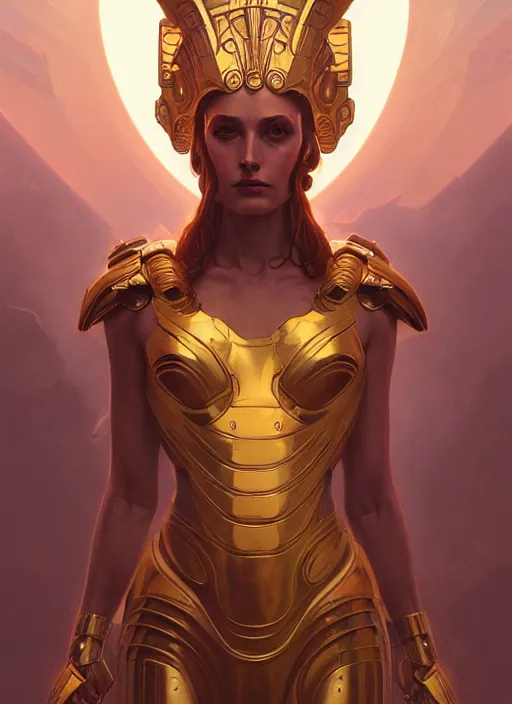 Prompt: the godess hera looking angry, sci - fi armour, tech wear, volumetric lights, sci - fi, intricate, elegant, highly detailed, digital painting, artstation, concept art, smooth, sharp focus, illustration, art by artgerm and greg rutkowski and alphonse mucha