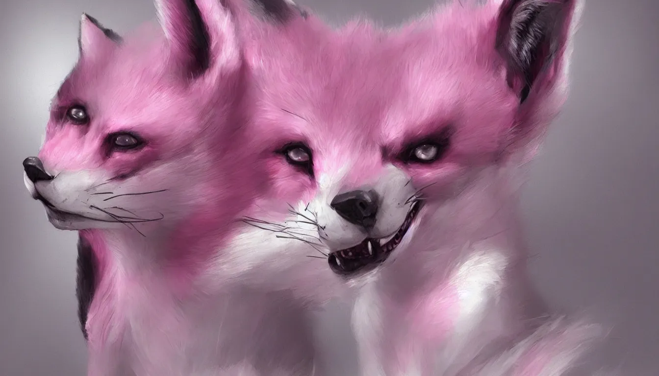 Prompt: pink fox in a suit, artstation