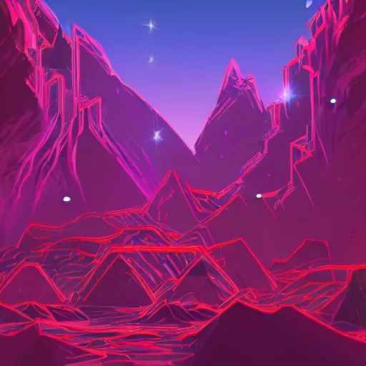 Prompt: a diamond mine, lots of diamonds unearthed, a lights is being reflected all around the dark cave mine, luminous Color’s, synthwave style, concept art.