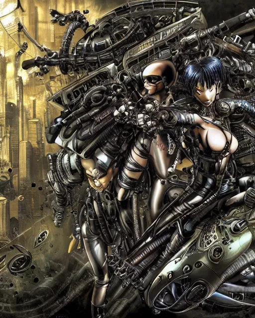 Image similar to matrix by masamune shirow, biomechanical, 4 k, hyper detailed