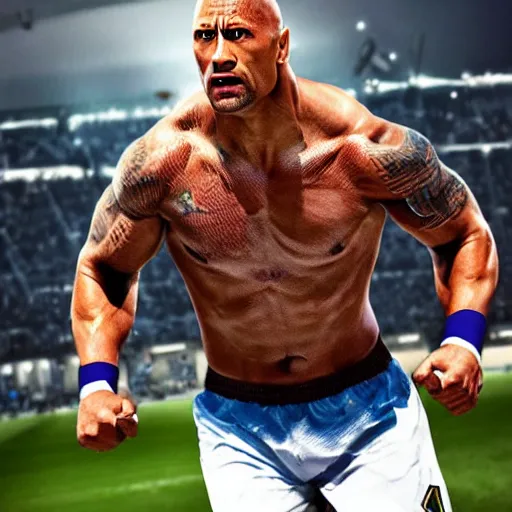 Prompt: Dwayne Johnson as a fifa mobile card