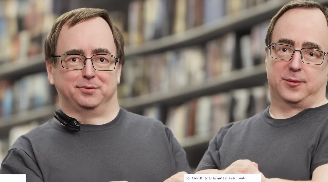 Image similar to vinil scale figure of Linus Torvalds, photo product