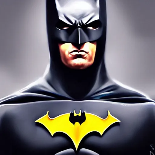 Prompt: batman, oil painting, artgerm, portrait, highly detailed, artstation