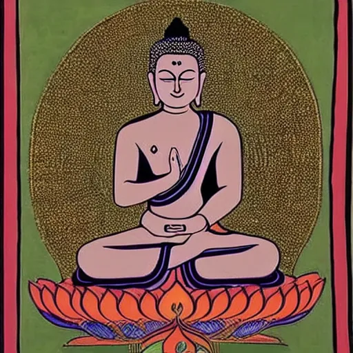 Image similar to The Buddha's enlightenment, Hindu art