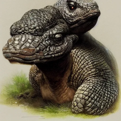 Prompt: ( ( ( ( ( cute looking shy komodo ) ) ) ) ) by jean - baptiste monge!!!!!!!!!!!!!!!!!!!!!!!!!!!