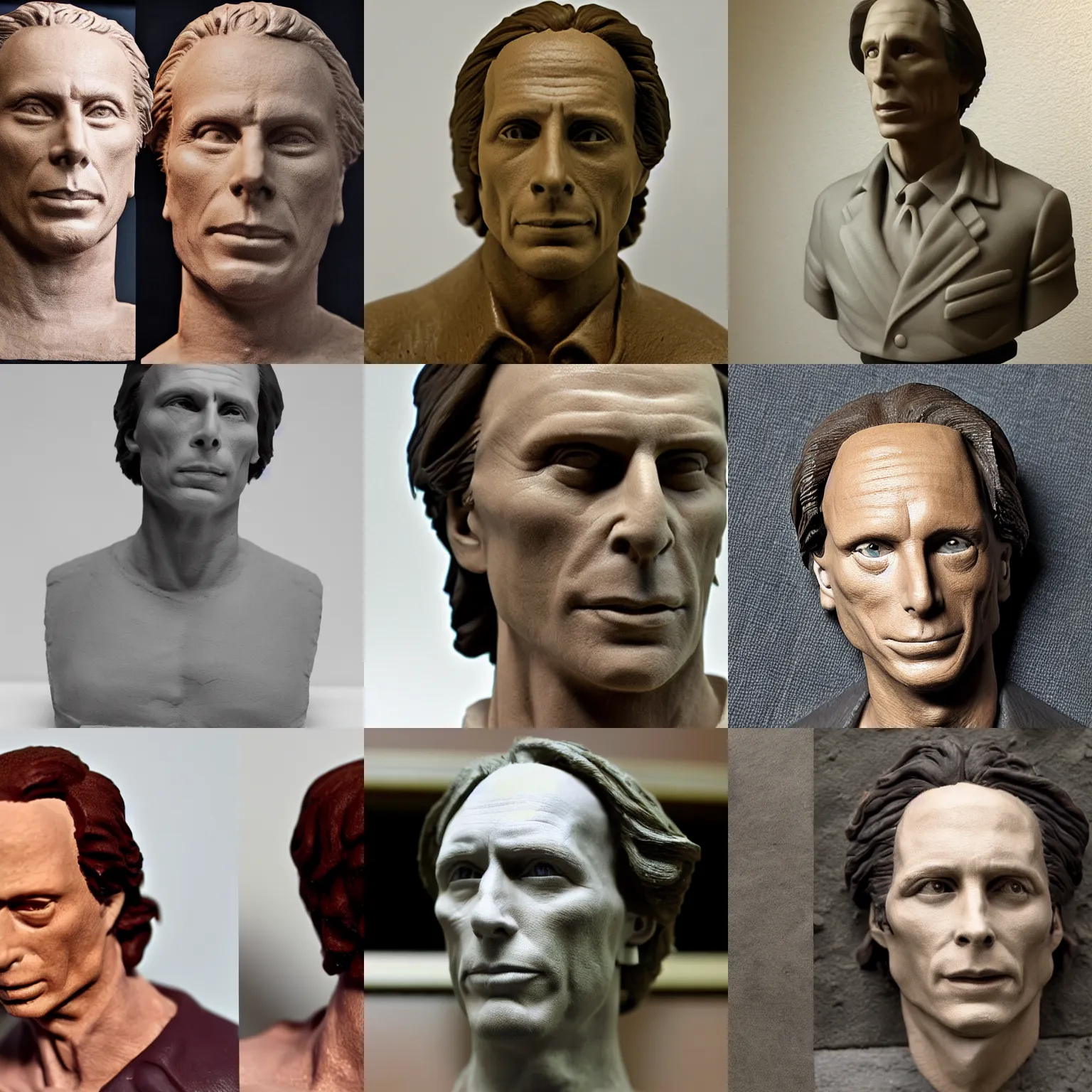 Prompt: william fichtner made of clay