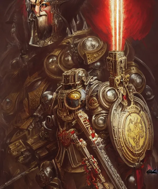 Prompt: Peter Crouch as Warhammer 40k Emperor, portrait, fantasy, intricate, elegant, highly detailed, digital painting, artstation, concept art, smooth, sharp focus, illustration, art by artgerm and greg rutkowski and alphonse mucha