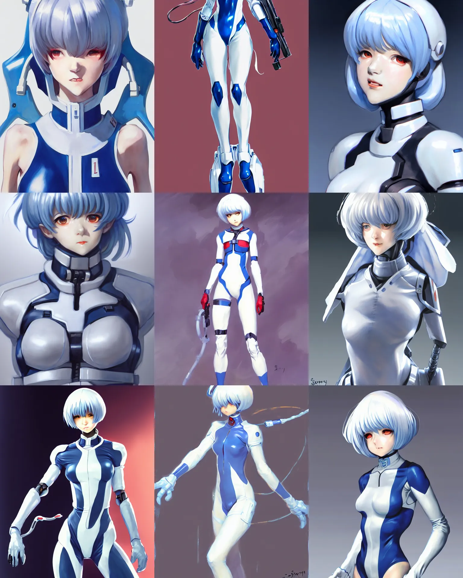 Prompt: greg manchess character concept art of rei ayanami in a plugsuit | | anime anime anime, close up, cute - fine - face, pretty face, realistic shaded perfect face, fine details by stanley artgerm lau, wlop, rossdraws, james jean, andrei riabovitchev, and sakimichan, trending on artstation