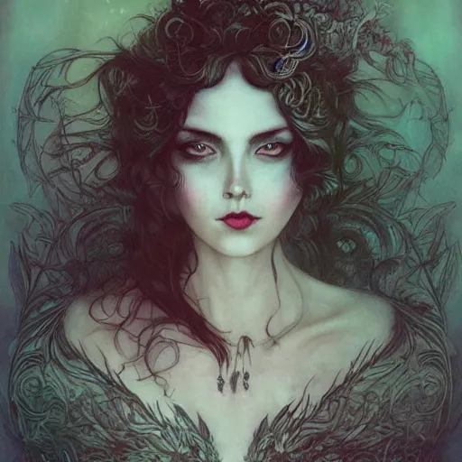 Image similar to a portrait in the style of anna dittmann and gerald brom and arthur rackham.