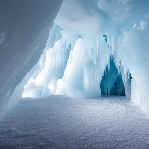 Prompt: A photo taken inside an Ice Cave