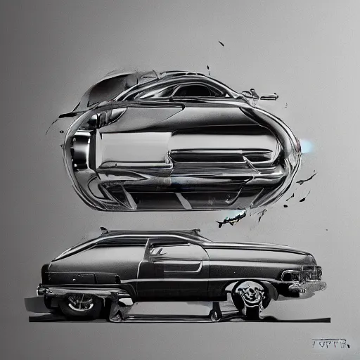 Prompt: car Ash Thorp :: ford : in oil liquid organic architecture style