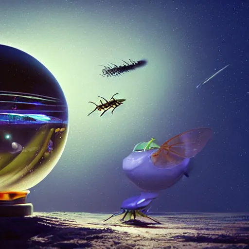 Image similar to photorealistic hyperrealistic holographic sea sphere sparrow mousse neutron fireflies , by Hans Andersen Brendekilde and Beeple and Brom , flat shading , Low poly , fine art