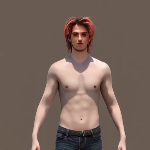 Prompt: 3D render of xqcow, chad, 3D character model, photorealistic, 8k