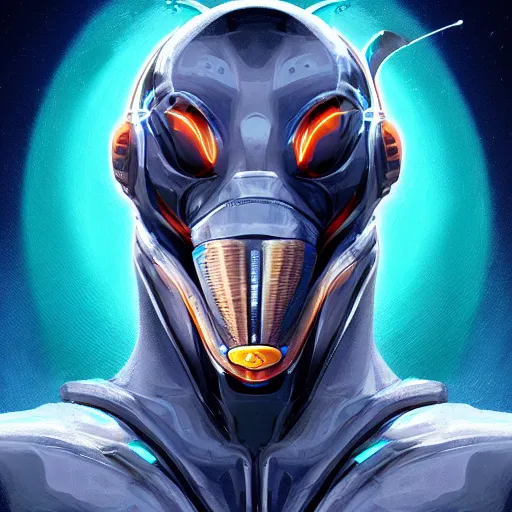 Image similar to Cyborg dolphin portrait, artstation