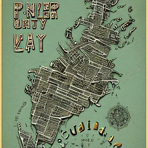 Image similar to cartography map art, highly detailed, vintage typography, modern design