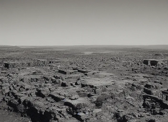 Prompt: Overlook of an ancient alien city, albumen silver print by Timothy H. O'Sullivan.