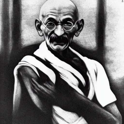 Prompt: mahatma gandhi as a character in the original street fighter