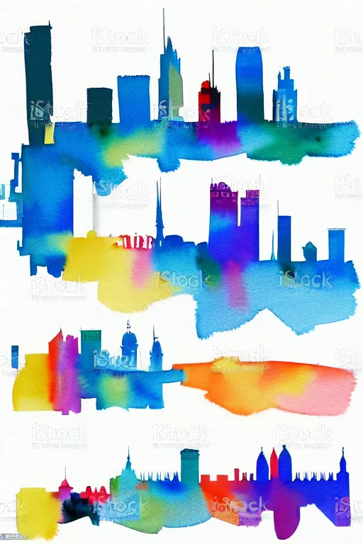 Prompt: minimalist watercolor art of frankfurt, illustration, vector art