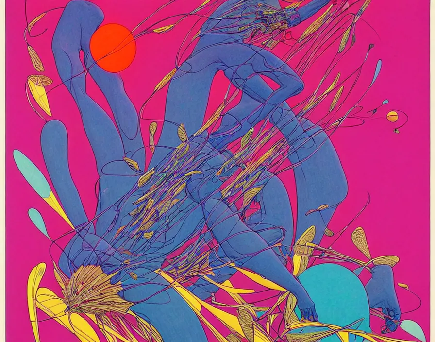 Image similar to ( ( ( ( the joy ) ) ) ) by mœbius!!!!!!!!!!!!!!!!!!!!!!!!!!!, overdetailed art, colorful, artistic record jacket design