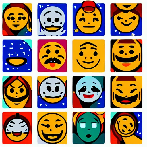 Image similar to tarot cards of emojis, artstation, highly detailed, digital painting, 8k