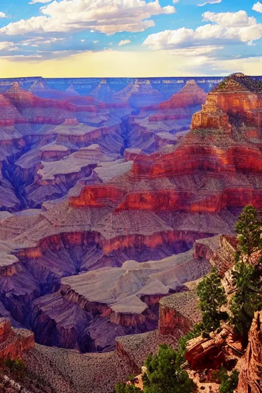 Image similar to bob ross grand canyon