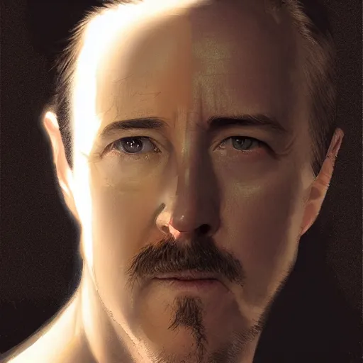 Prompt: edward norton's face as an egg with beautiful eggshell texture, smooth, sharp focus, comical, highly detailed, dramatic lighting, concept art by caravaggio and greg rutkowski and artgerm