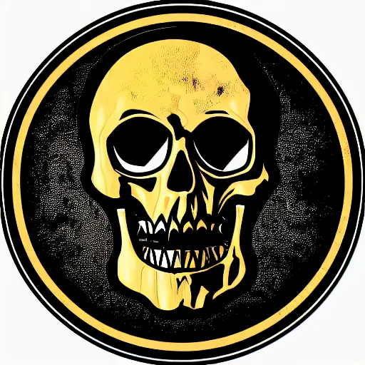 Image similar to death metal themed skull shaped microphone vector logo for a record label, dark, horrorcore, grunge, golden ratio