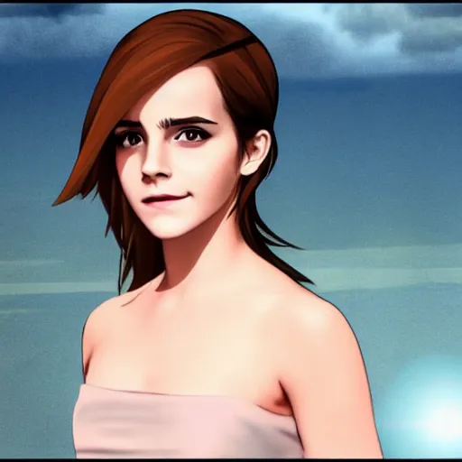 Prompt: emma watson in 3 d anime