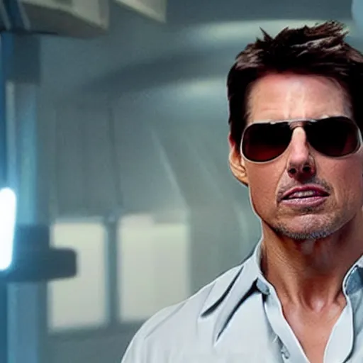 Prompt: movie still of tom cruise as tony stark from iron man, photography