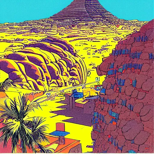 Image similar to illustration of Gran Canaria, Jean Giraud Moebius