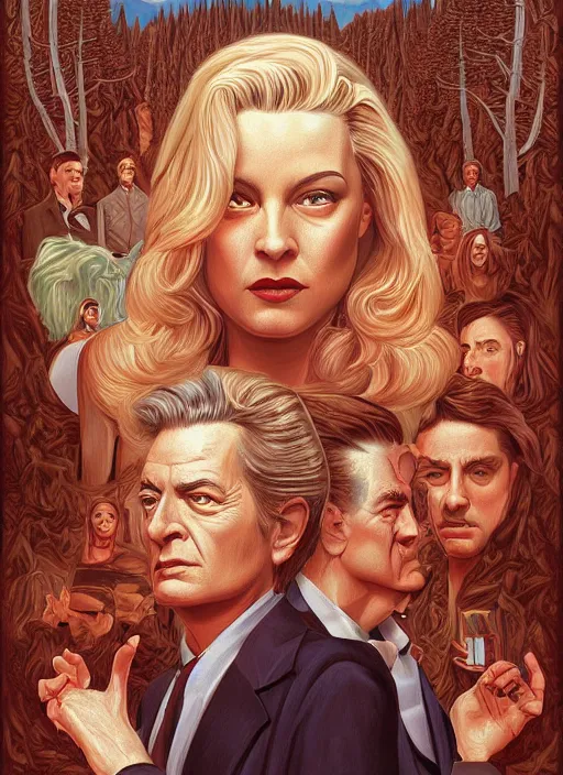 Prompt: twin peaks movie poster art by gabriel picart