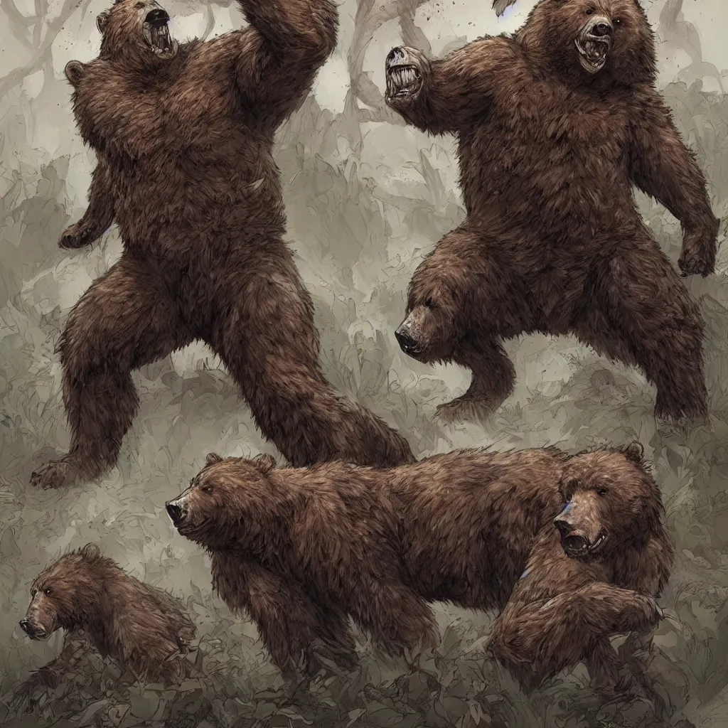 Image similar to werebear, style of tyler kirkham