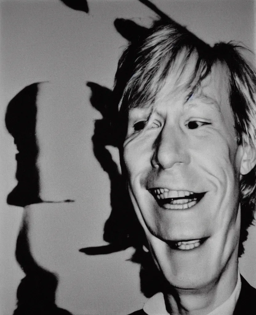 Prompt: andy warhol accidental smiling selfie