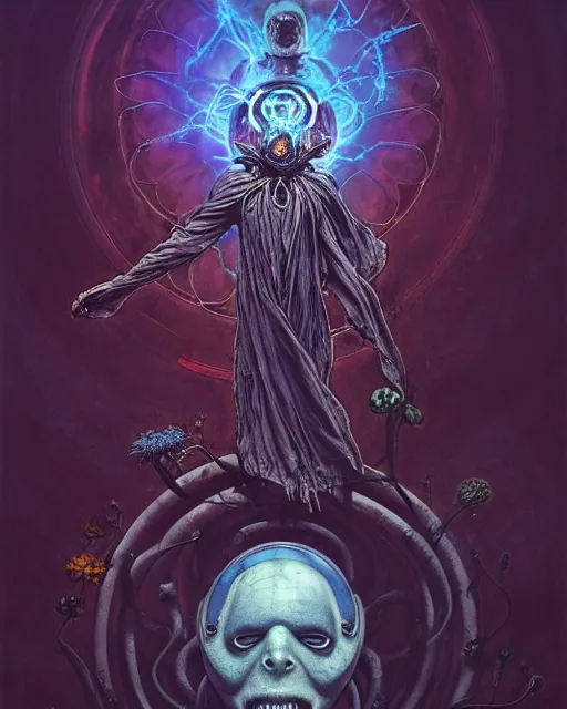 Image similar to the platonic ideal of flowers, rotting, insects and praying of cletus kasady carnage thanos davinci dementor wild hunt chtulu mandala spirited away doctor manhattan bioshock, fantasy, ego death, decay, dmt, psilocybin, concept art by randy vargas and greg rutkowski and zdzisław beksinski