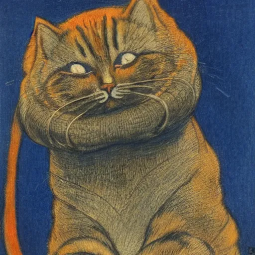 Prompt: cat full body by susan herbert and hiroshige ii and theophile steinlen and min zhen and pierre bonnard and louis wain and arthur rackham, 8 k, artstation