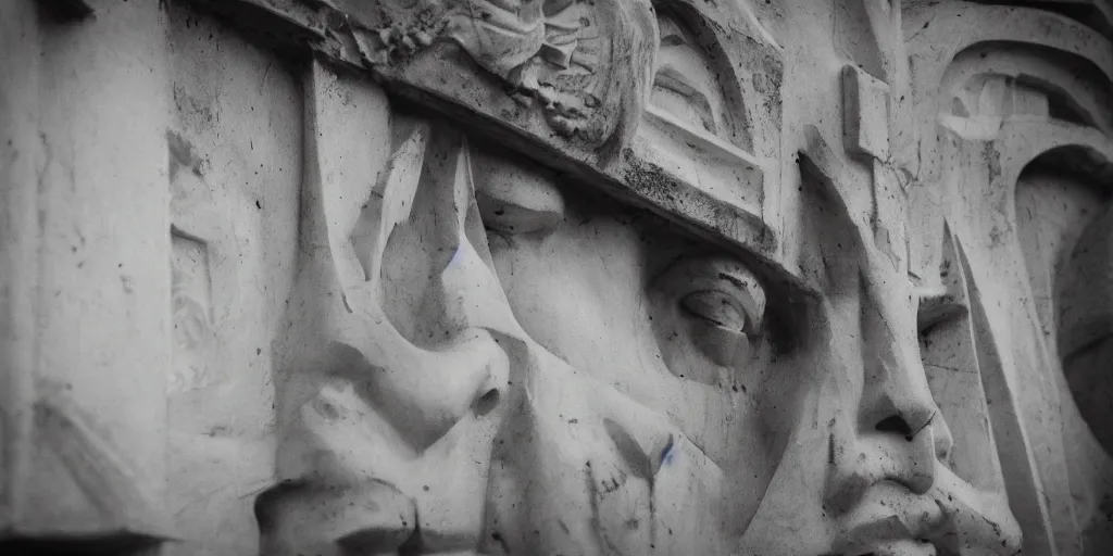 Prompt: kodak portra 4 0 0, wetplate, narrow shot, award - winning black and white portrait by britt marling of classic 1 9 3 0 s goddess athena weeping at the parthenon, creepy, fun, fresh, 8 k