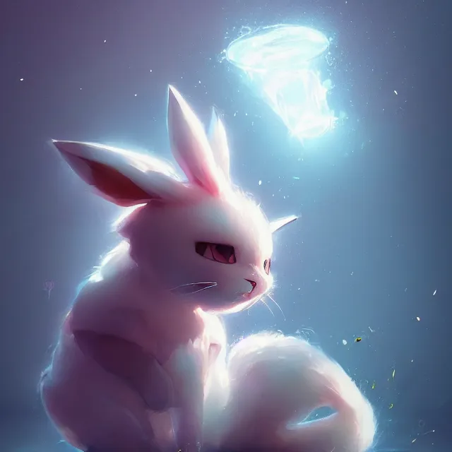 Prompt: a beautiful portrait of a single cute pokemon cat. character design by cory loftis, fenghua zhong, ryohei hase, ismail inceoglu and ruan jia. artstation, volumetric light, detailed, photorealistic, fantasy, rendered in octane