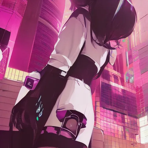 Prompt: Frequency indie album cover, luxury advertisement, white and magenta colors. highly detailed post-cyberpunk sci-fi close-up schoolgirl in asian city in style of cytus and deemo, mysterious vibes, by Ilya Kuvshinov, by Greg Tocchini, nier:automata, set in half-life 2, beautiful with eerie vibes, very inspirational, very stylish, with gradients, surrealistic, postapocalyptic vibes, depth of filed, mist, rich cinematic atmosphere, perfect digital art, mystical journey in strange world, beautiful dramatic dark moody tones and studio lighting, shadows, bastion game, arthouse