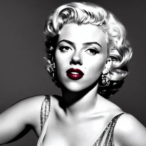 Prompt: Scarlett Johansson as Marilyn Monroe full HD 4K highest quality realistic beautiful gorgeous natural