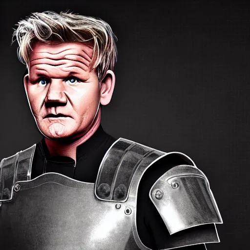 Prompt: gordon ramsay wearing combat armor, soviet russia, very detailed, realistic, 4 k