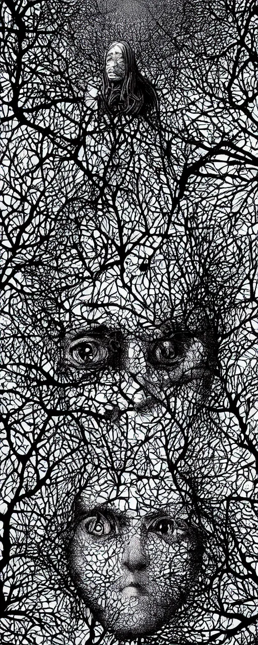 Prompt: cell shaded optical illusion by dan hillier and ikeda royji