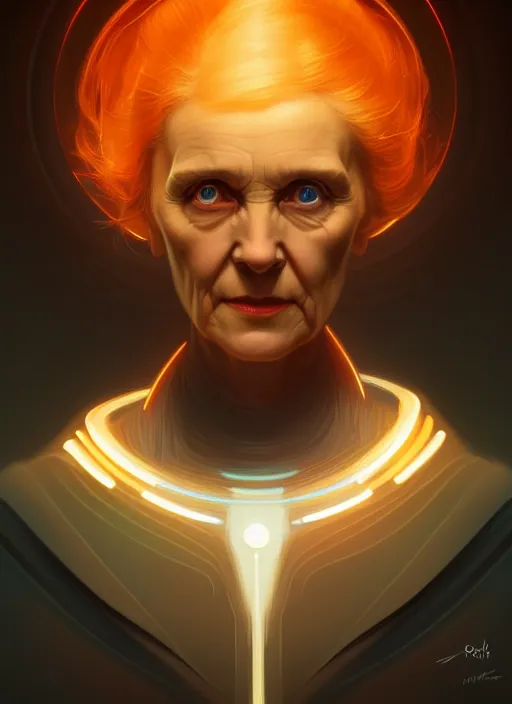 Image similar to symmetry!! portrait of marie curie female, sci - fi, glowing lights!! intricate, elegant, highly detailed, digital painting, artstation, concept art, smooth, sharp focus, illustration, art by artgerm and greg rutkowski and alphonse mucha, 8 k