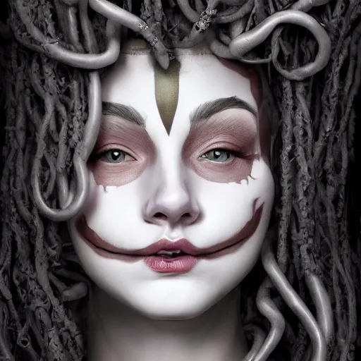 Image similar to anonymous as a medusa, award winning creature portrait photography, extremely detailed, artstation, 8 k, sensual lighting, incredible art, wlop, artgerm