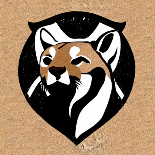 Prompt: a vector logo of a cougar. Photoshop vector.