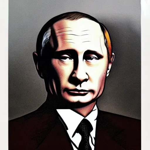 Prompt: a portrait of putin painted by ralph steadman, ultra 4 k