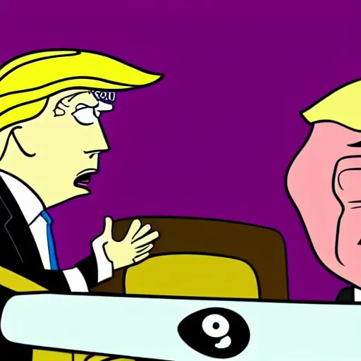 Image similar to Screenshot of Donald Trump in the cartoon Dexter's Laboratory by Genndy Tartakovsky