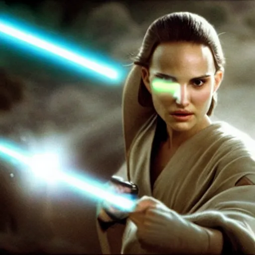 Prompt: Natalie Portman as a Jedi, Highly Detailed